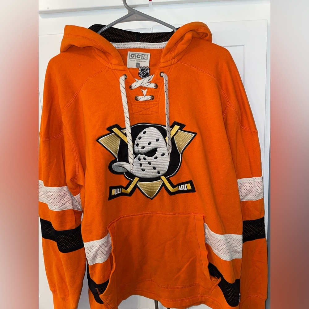 Anaheim Ducks Alternate Orange Lace Sweatshirt